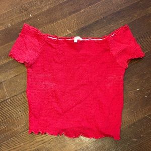 red stretchy crop top